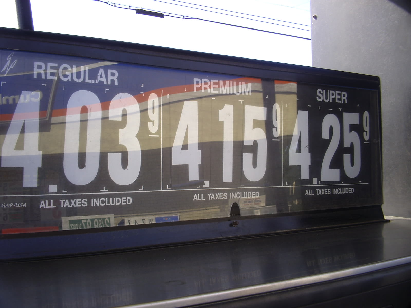 $4.06 Gas Prices, Lewiston, Maine, Cumberland Farms.JPG