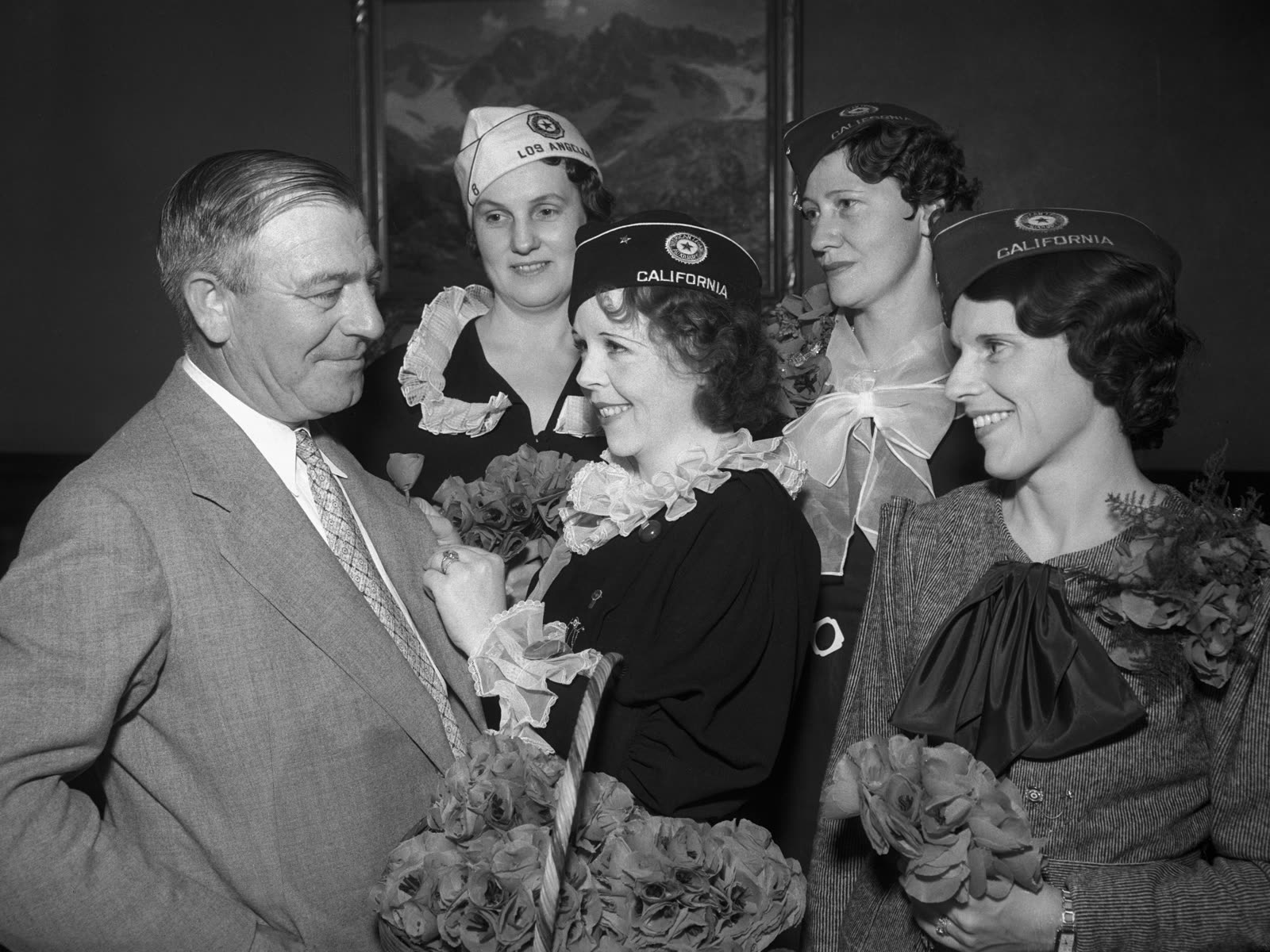 American Legion Auxillary hold bouquets of artificial poppies on Memorial Day, 1934.jpg